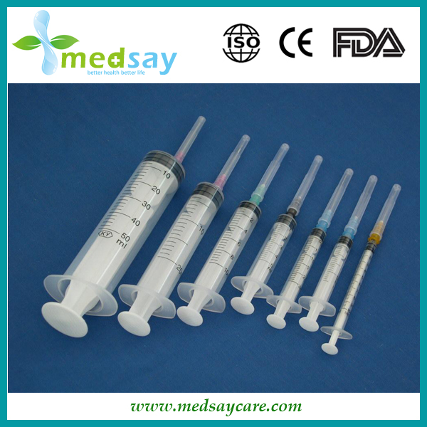 Disposal syringe with needle  luer slip