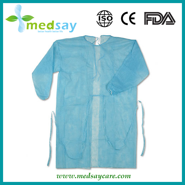 Isolation gown with elastic cuff
