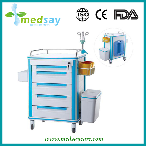 Plastic Medical dressing trolley with castor