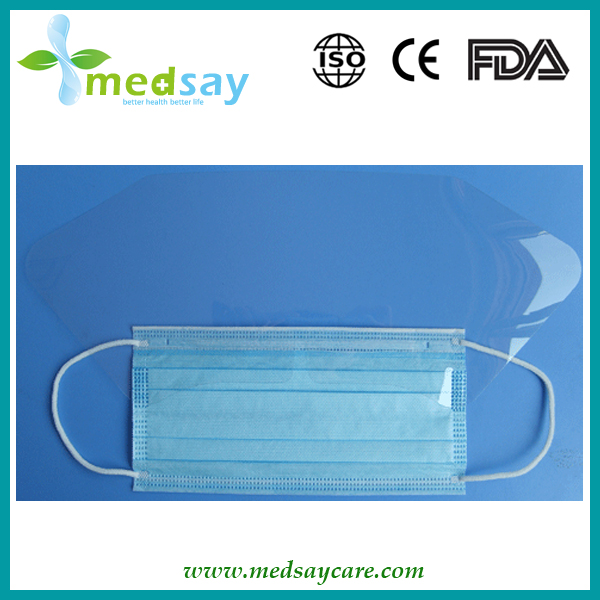 Face mask with shield anti-fog with earloop