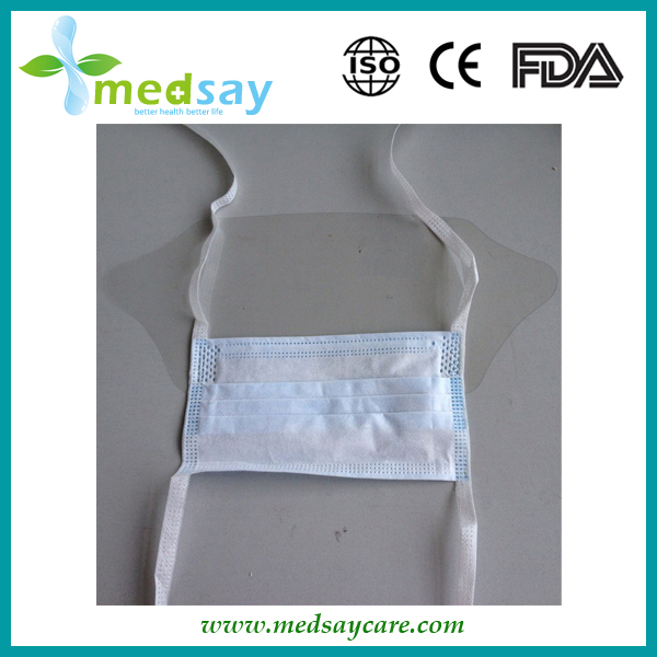 Face mask with anti-fog shield  with tie on